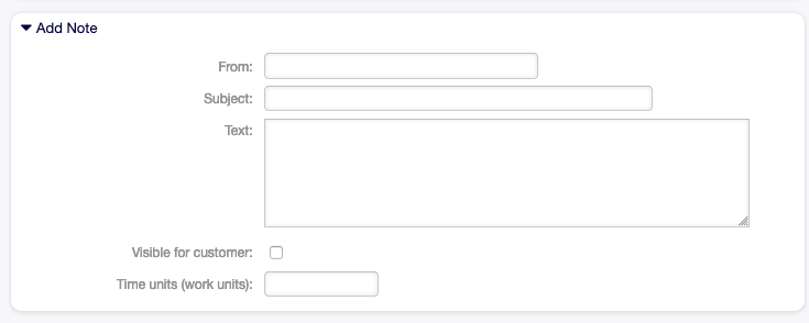 Job Settings - Add Note