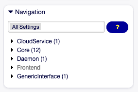 System Configuration Navigation Tree