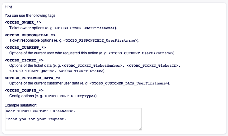 Salutation Variables