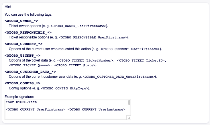 Signature Variables