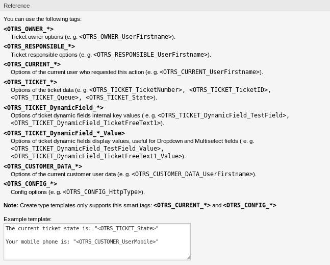 SMS Template Variables