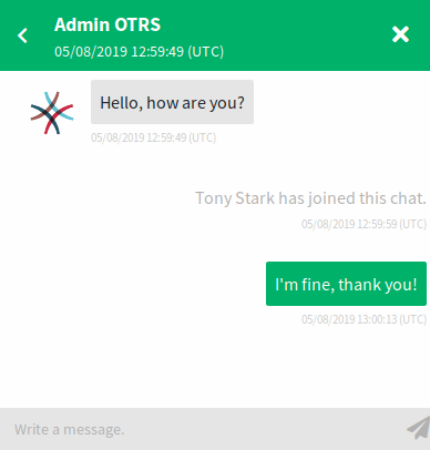 Agent to Customer User Chat