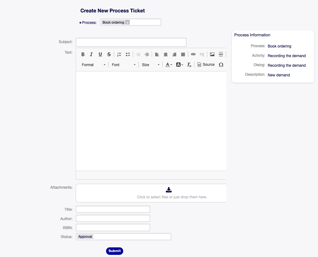 Application For Leave Process Activity Dialog