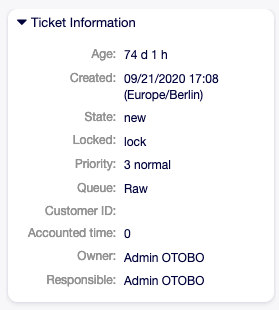 Ticket Information Widget