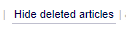 Button Hide deleted articles.