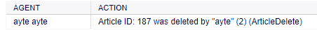 History action of Deletion.