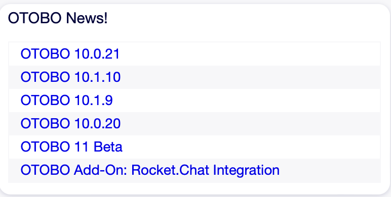 OTOBO News Widget